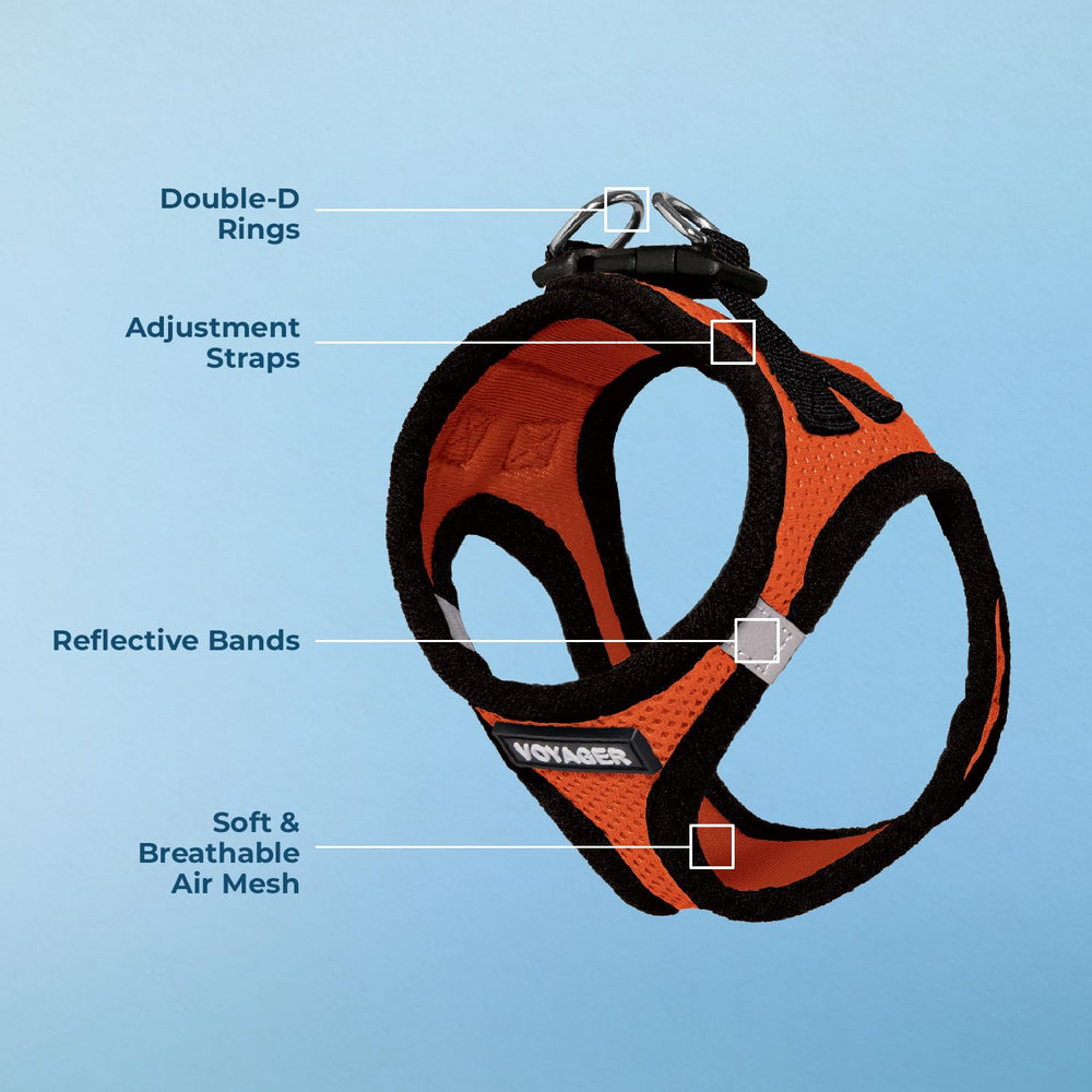 Best Pet Supplies Voyager air mesh harness offers year-round comfort during walks.