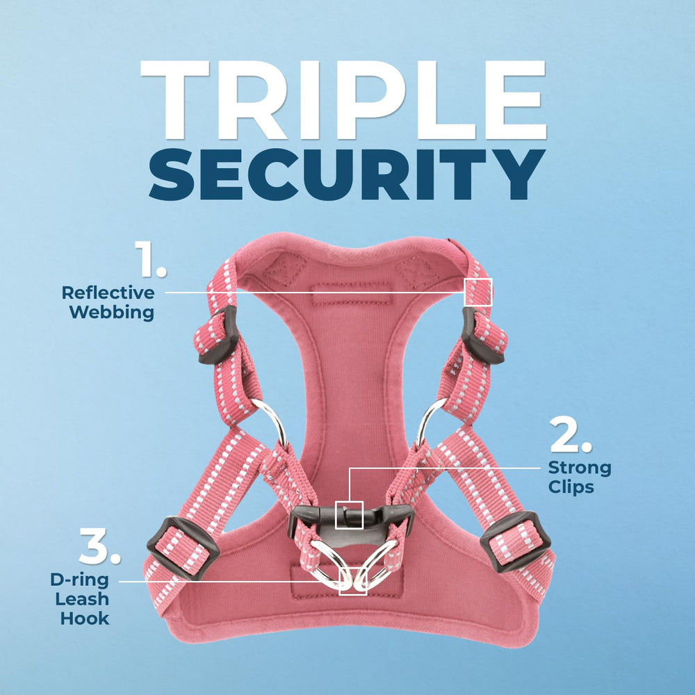 Voyager breathable air mesh harness shows soft, cooling fabric for all-weather walks