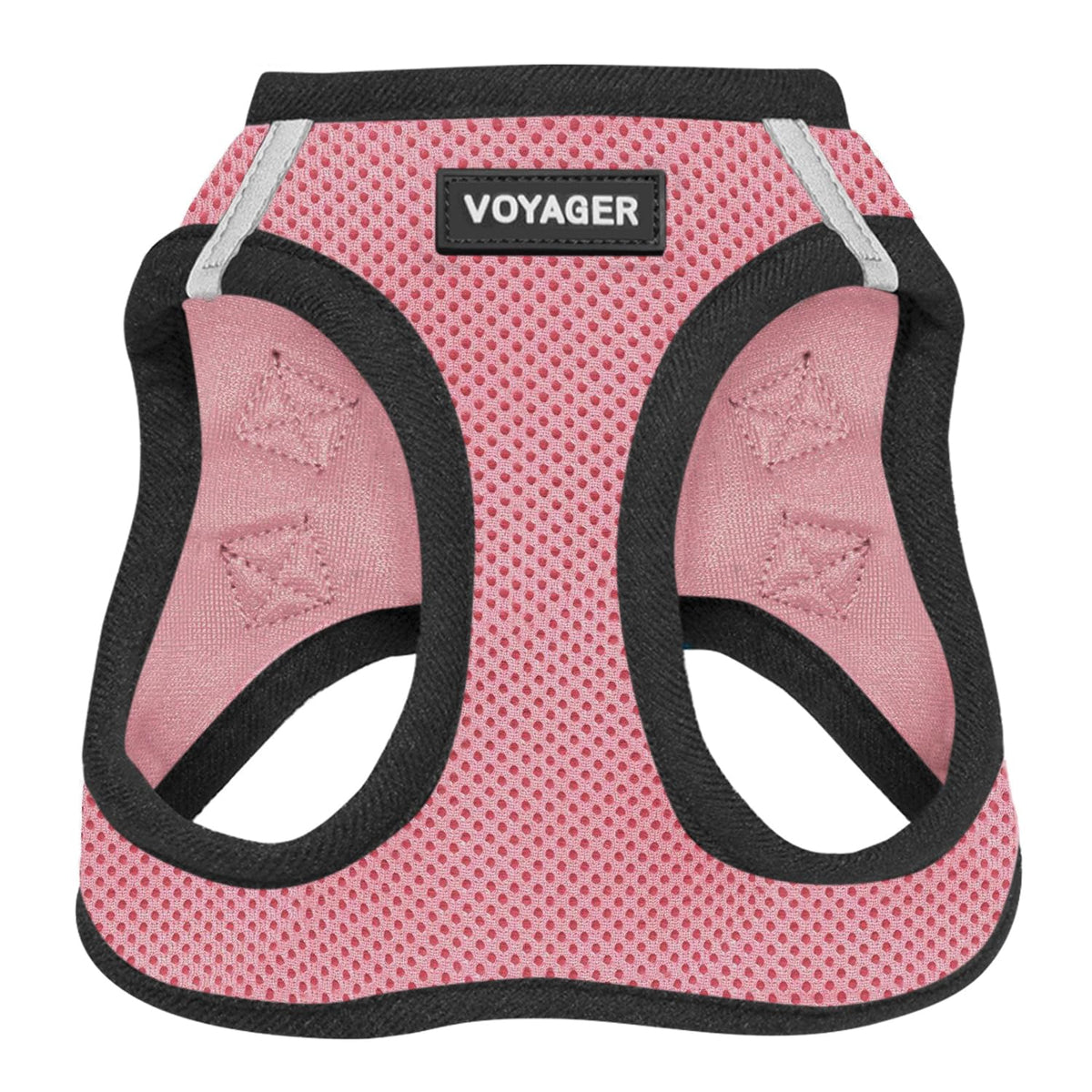 Best Pet Supplies Voyager harness, front view with pink trim, ideal for daily walks.