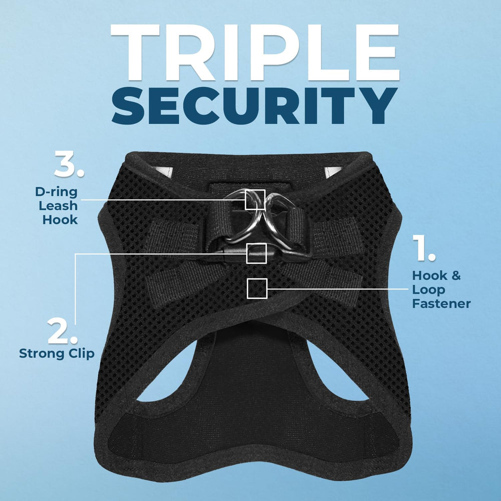 Voyager harness showing reflective bands for low-light visibility