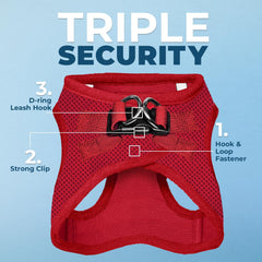 Voyager harness with reflective bands for improved visibility during dawn or dusk