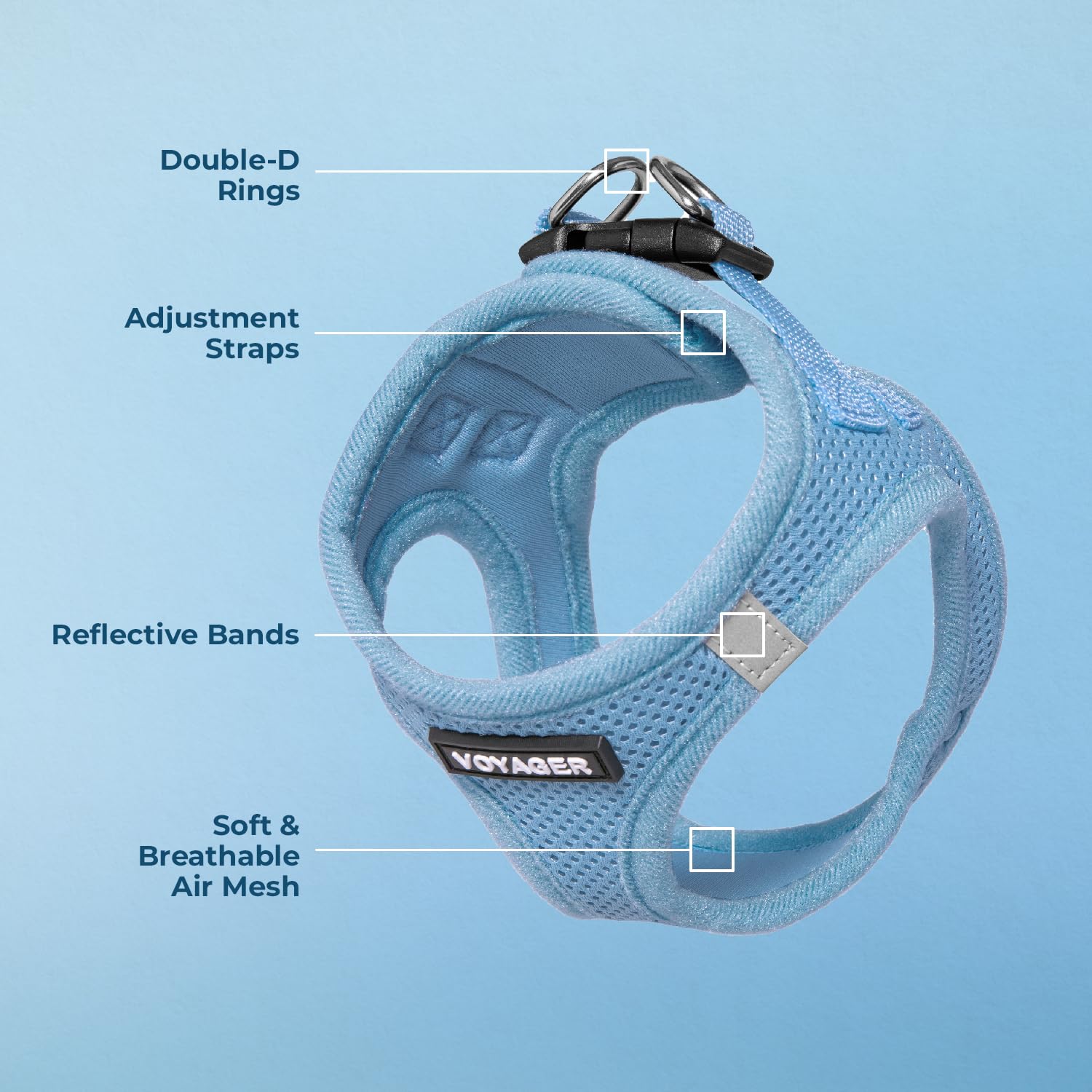 Best Pet Supplies Voyager Step-in Air Harness all-weather mesh keeps pets cool and dry.