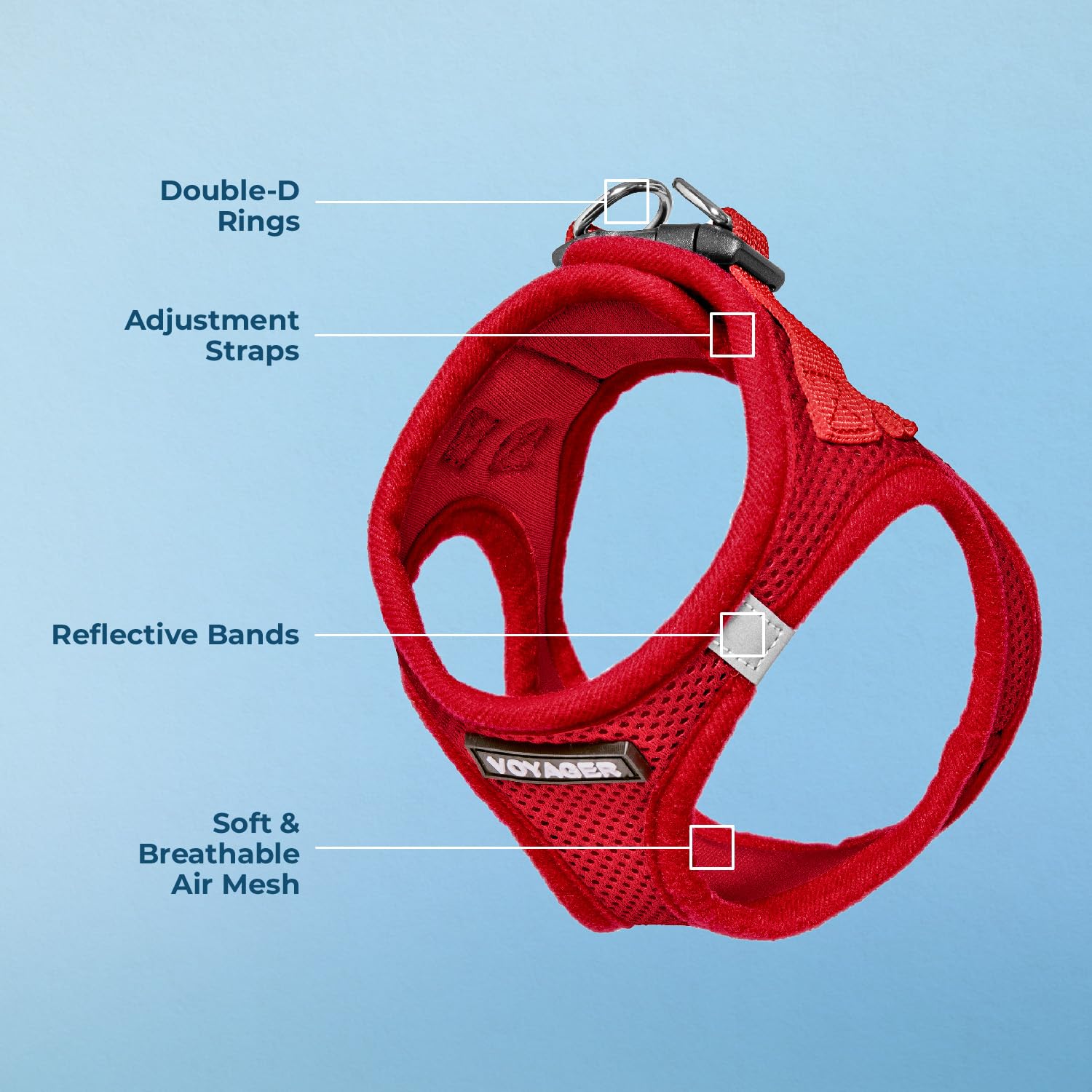 Best Pet Supplies Voyager Step-in Air Harness back buckle detail for secure fit