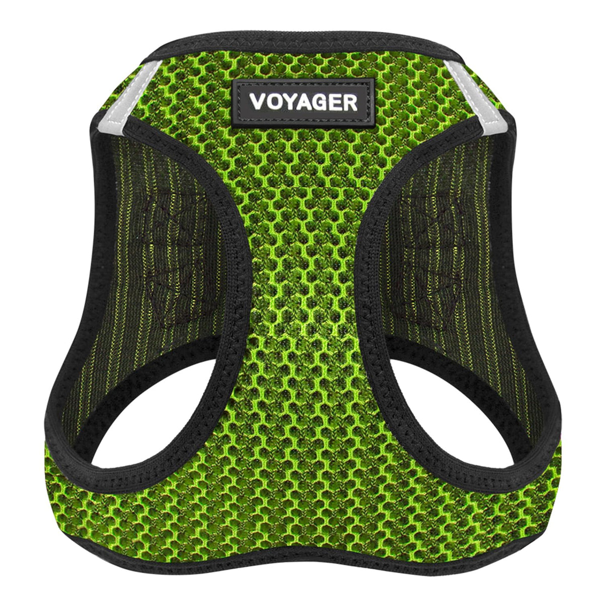 Best Pet Supplies Voyager Step-in Air Harness in lime green, front view, comfortable year-round walks.