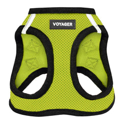 Best Pet Supplies Voyager Step-in Air Harness with lime green front view for comfortable daily walks.