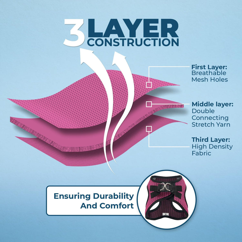 Best Pet Supplies Voyager step-in harness soft air mesh provides breathable comfort.