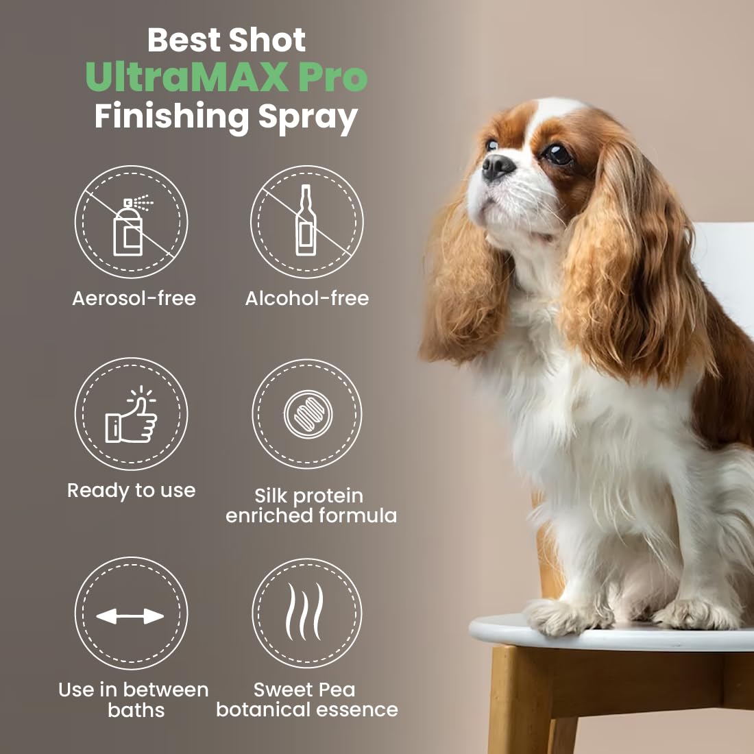 Best Shot UltraMAX Pro Finishing Spray after bath application.