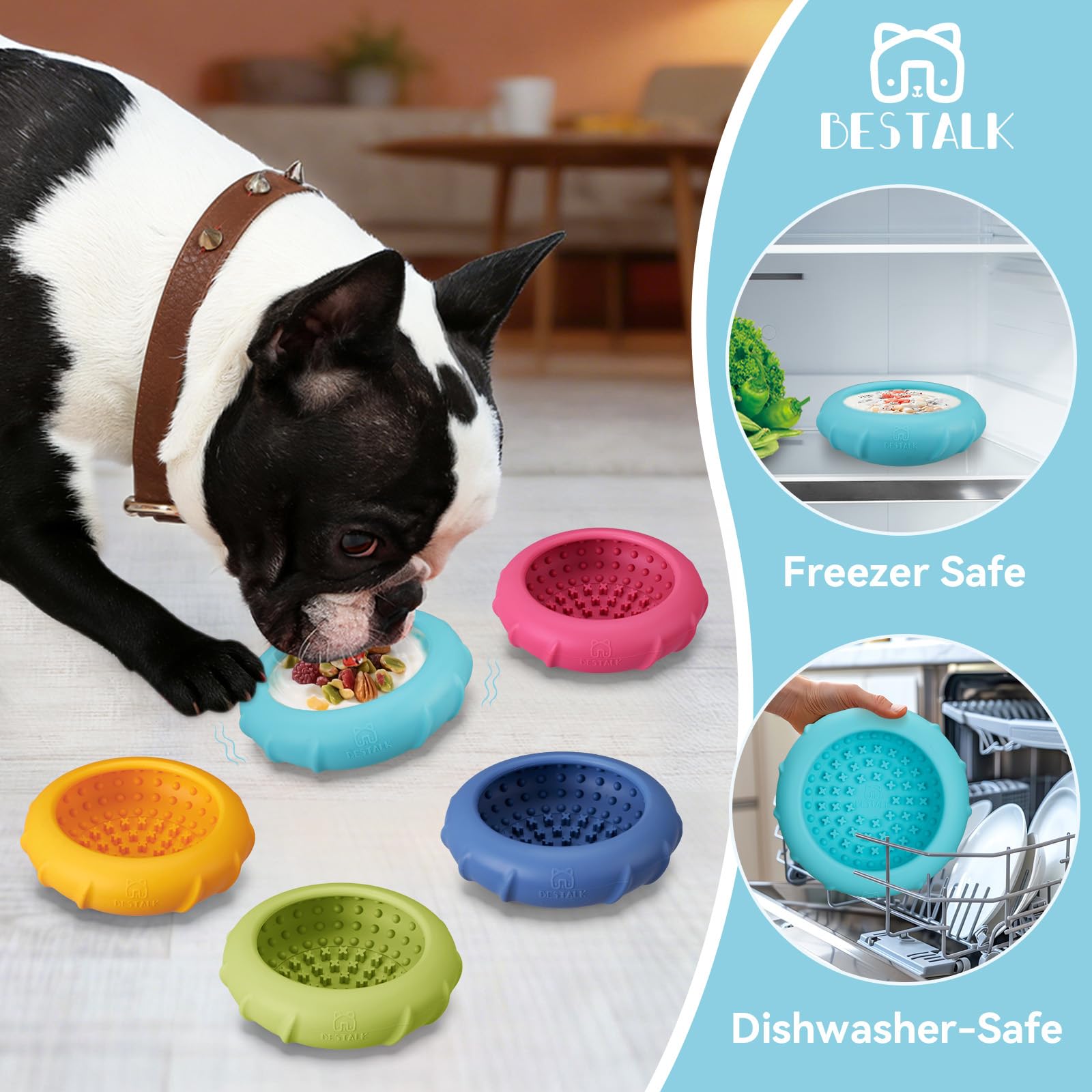 Bestalk anxiety relief lick mat provides focused enrichment for nervous dogs.