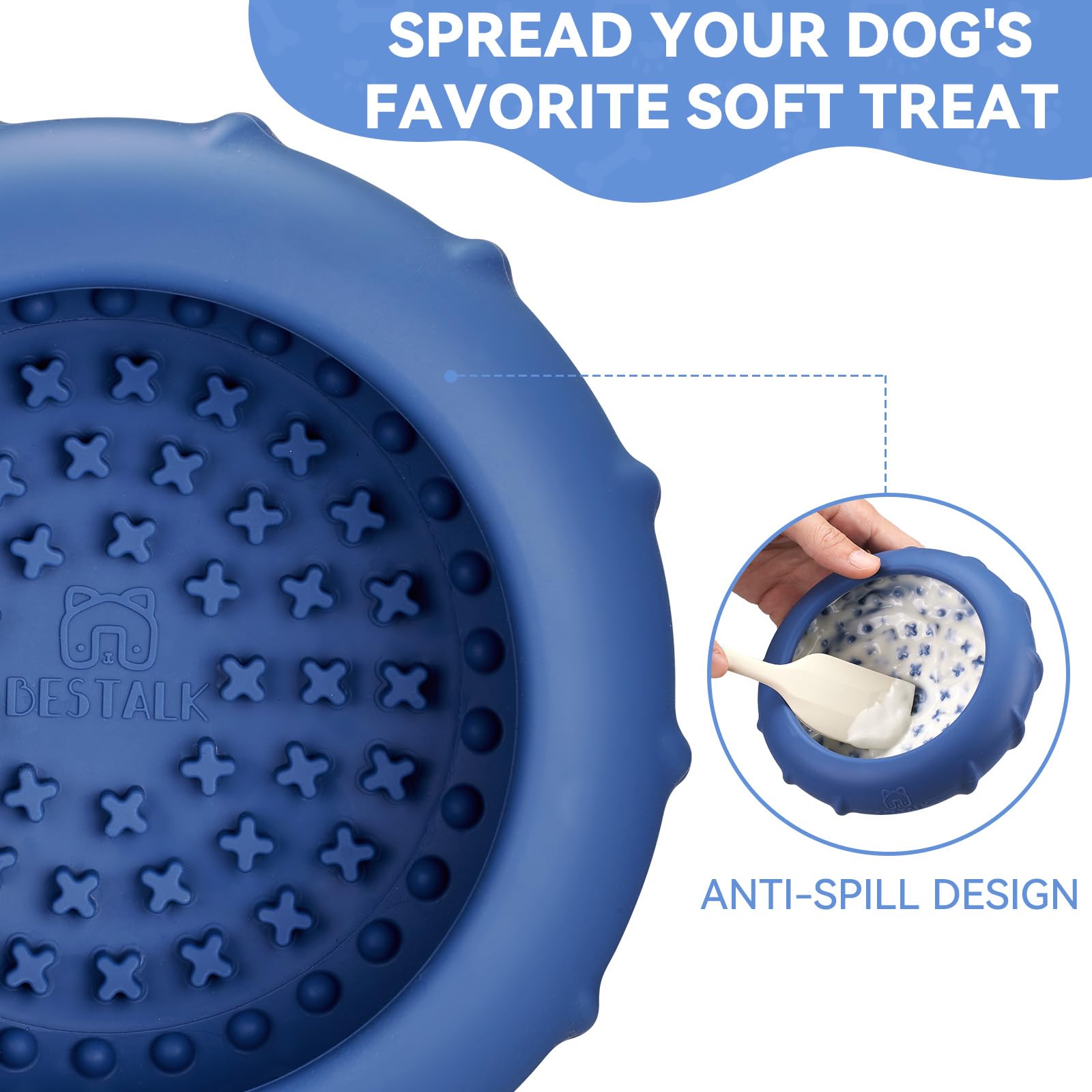 Bestalk BPA-free silicone bowl keeps chewing safe during enrichment play.