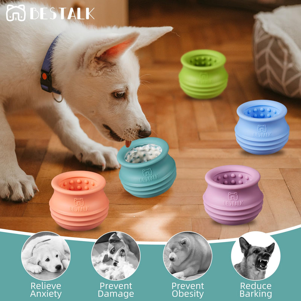 Bestalk dog enrichment toy textured surface supports licking and dental care.
