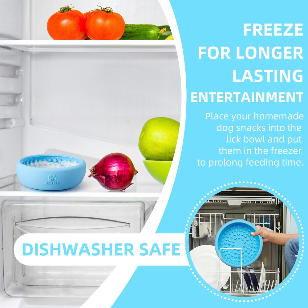 Bestalk dog lick bowl freeze-ready treats inside for extended play.