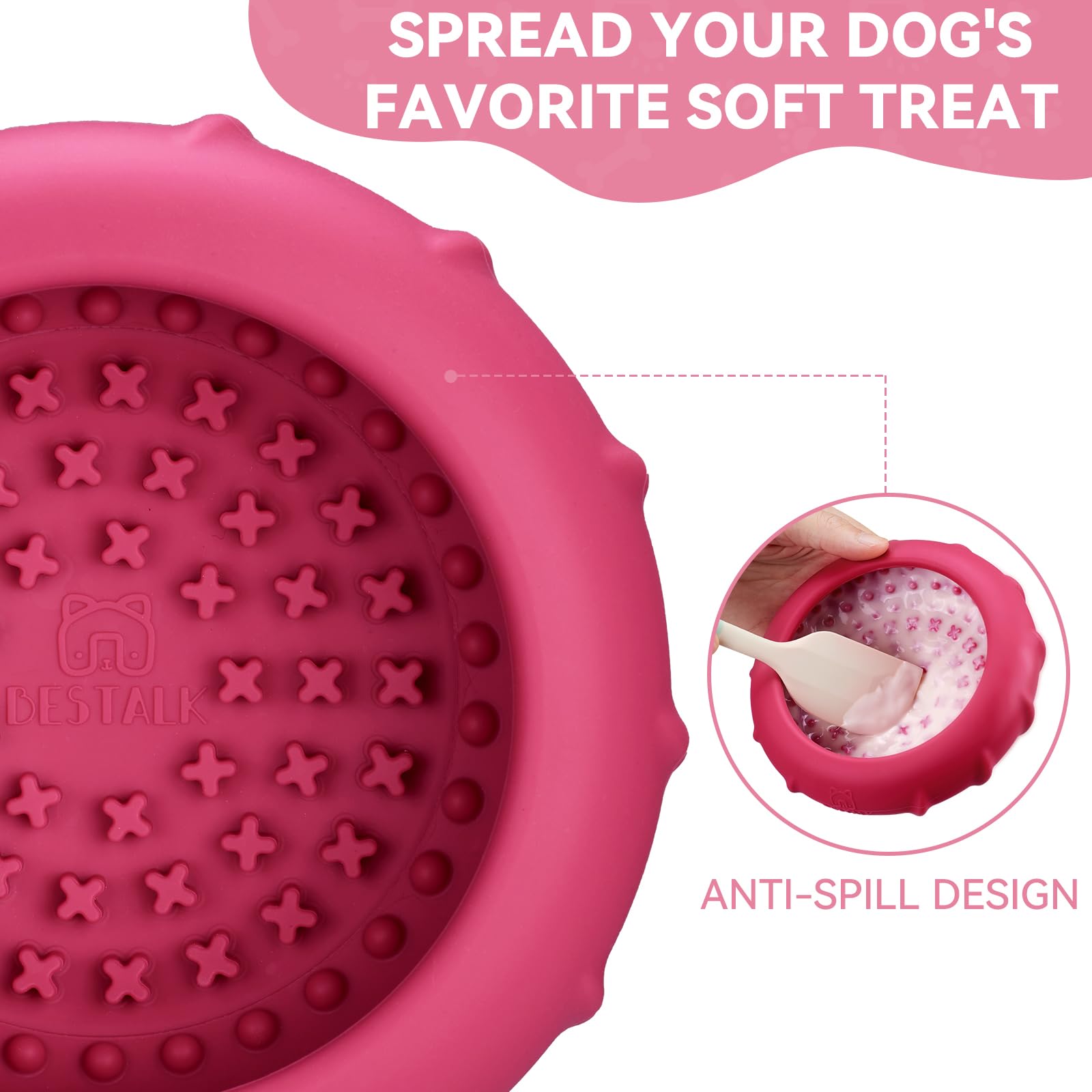Bestalk enrichment lick-mat closeup for distraction during treats