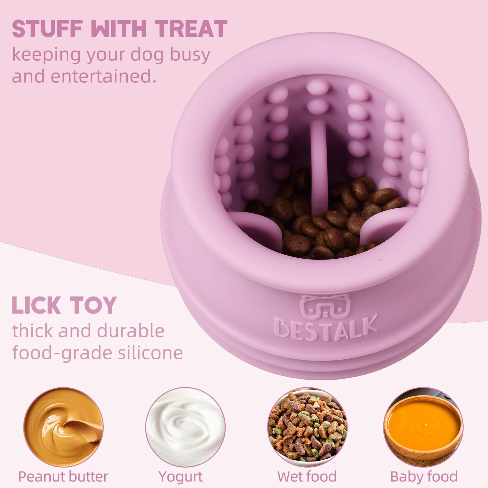 Bestalk silicone dog toy is durable, BPA-free, and dishwasher-safe for easy cleanup.
