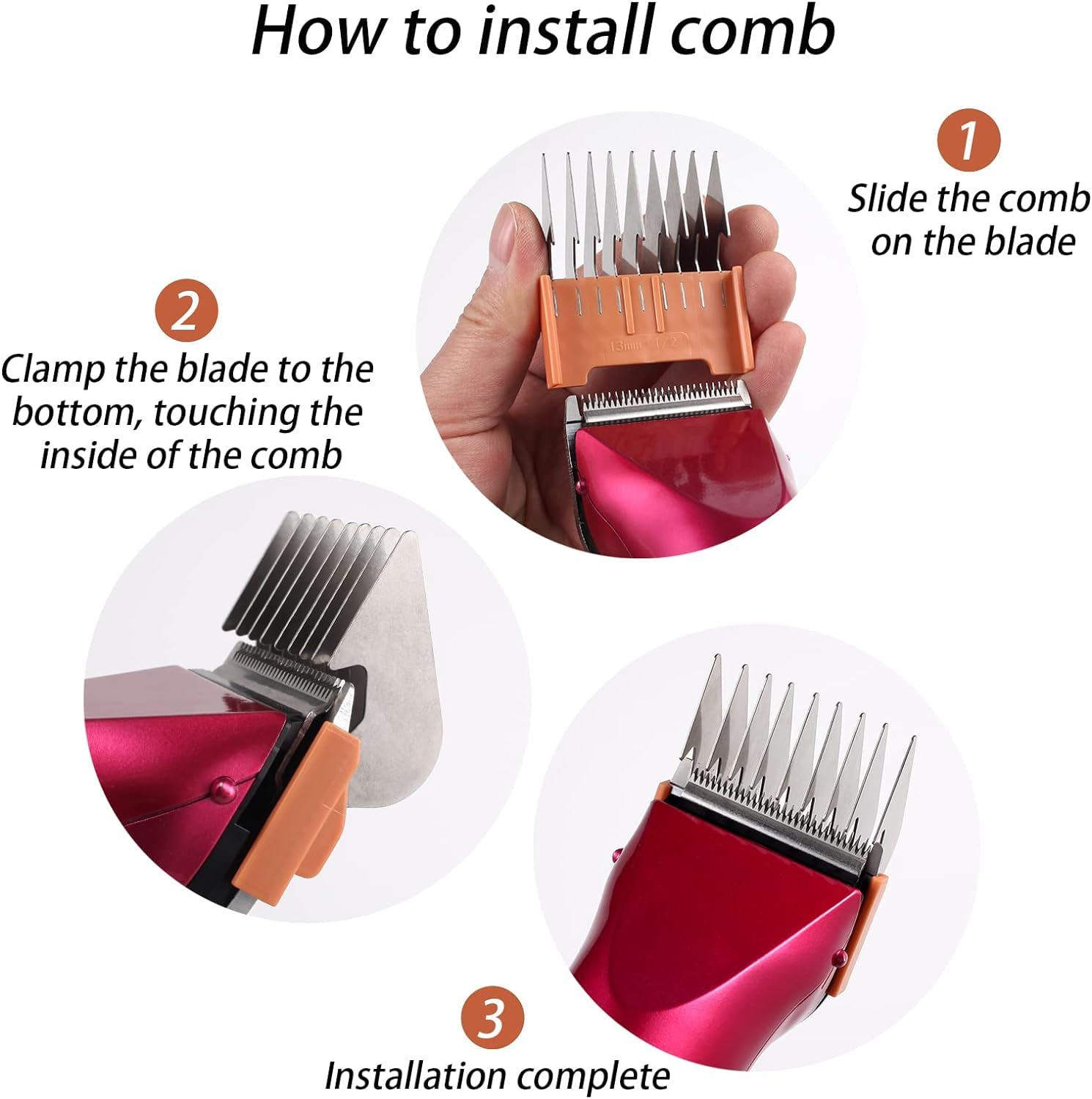 BESTBOMG animal guide comb yellow 16mm for body-lengths and finishing touches