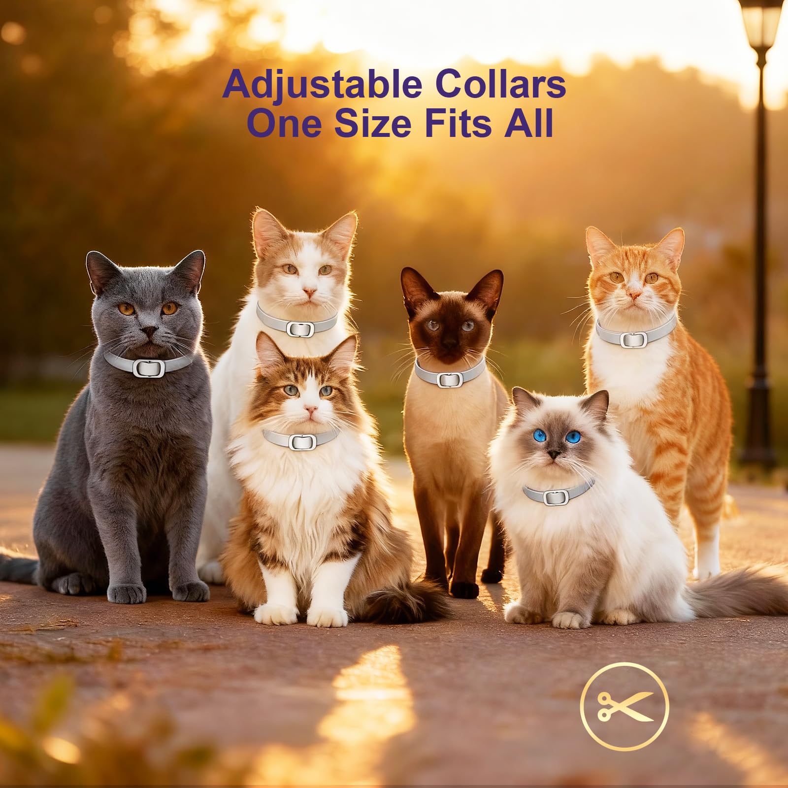 BestHoby adjustable cat collar on neck, fits up to 13.8 inches for a secure, comfy fit.