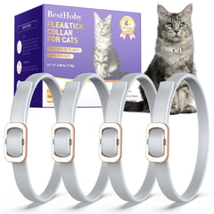 BestHoby flea collar for cats in package, promoting long-lasting plant-powered protection.