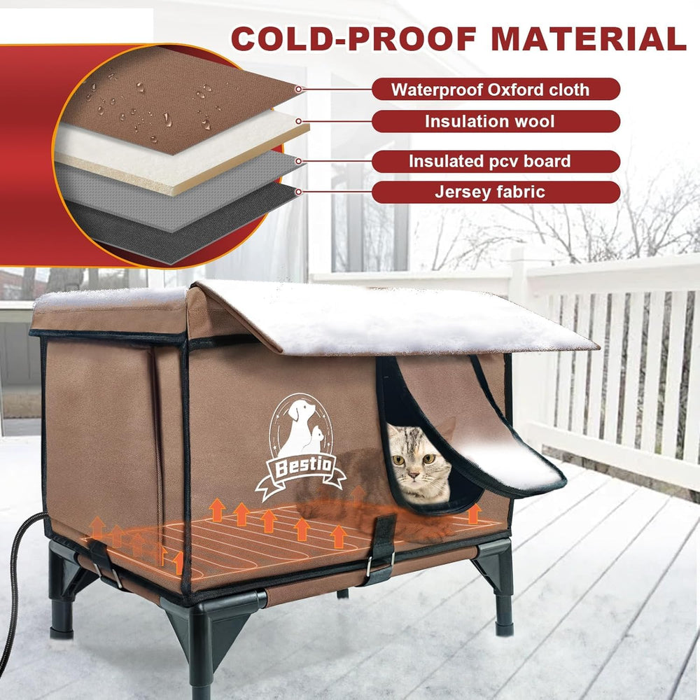 Bestio cat house insulated walls emphasize warmth retention during cold days