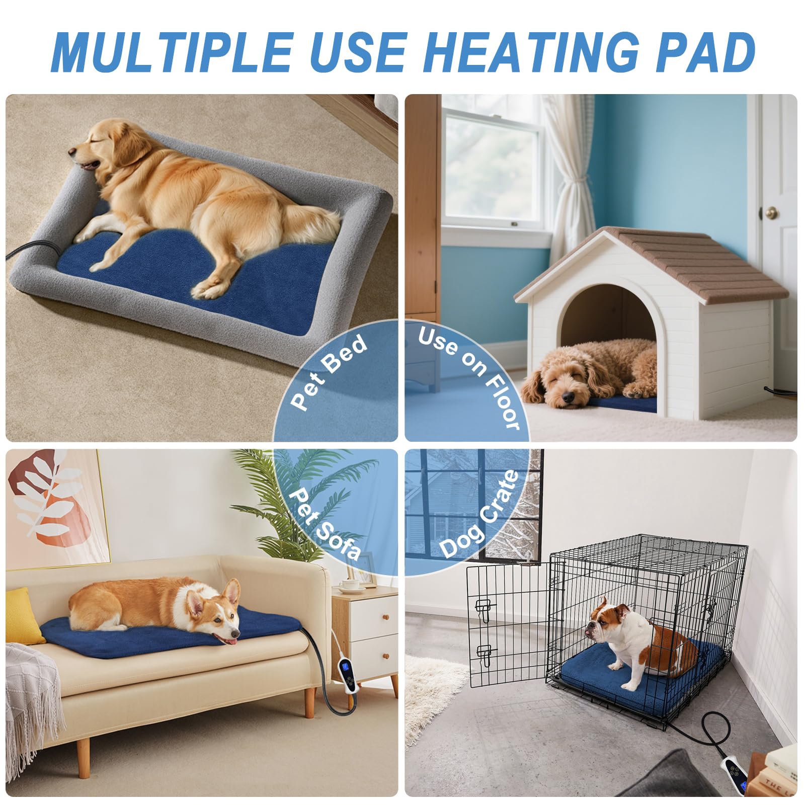 Bestio dog heating pad can be placed on beds or crates for versatility.