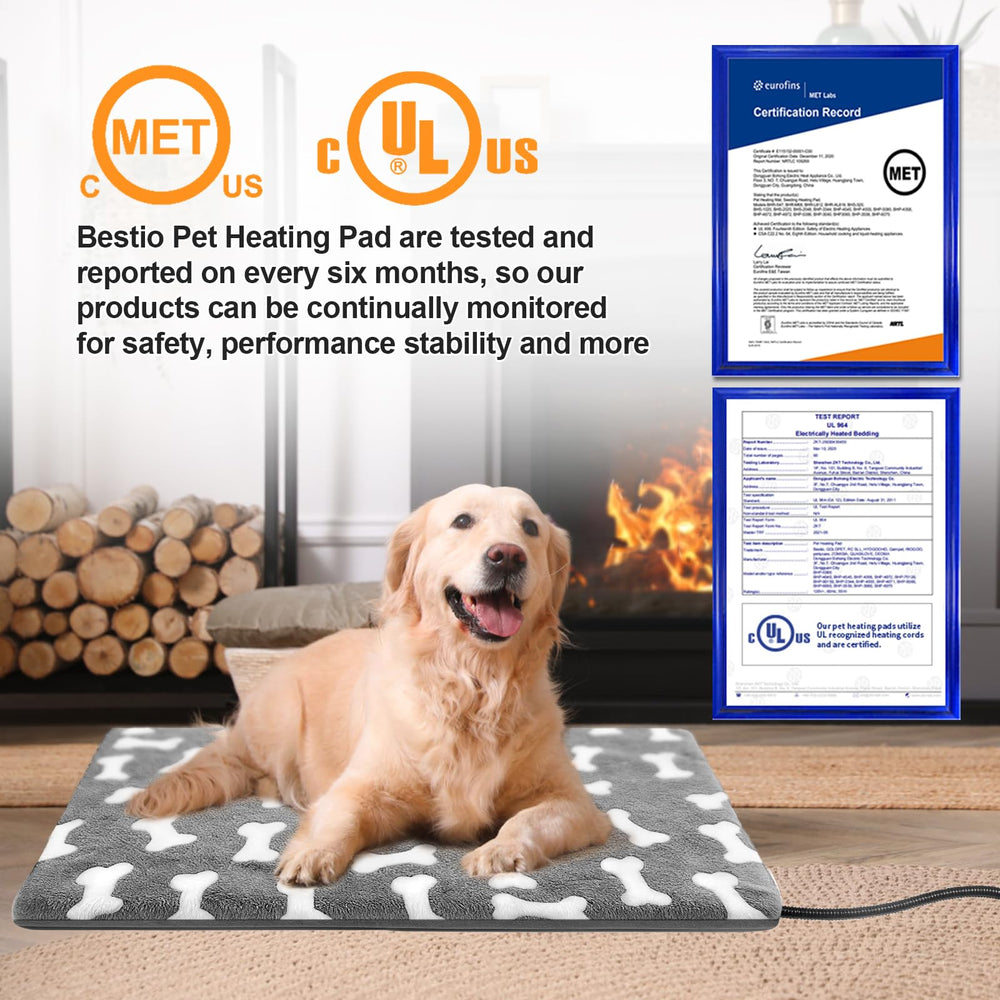 Bestio soft fleece cover with dog bone pattern adds cozy texture