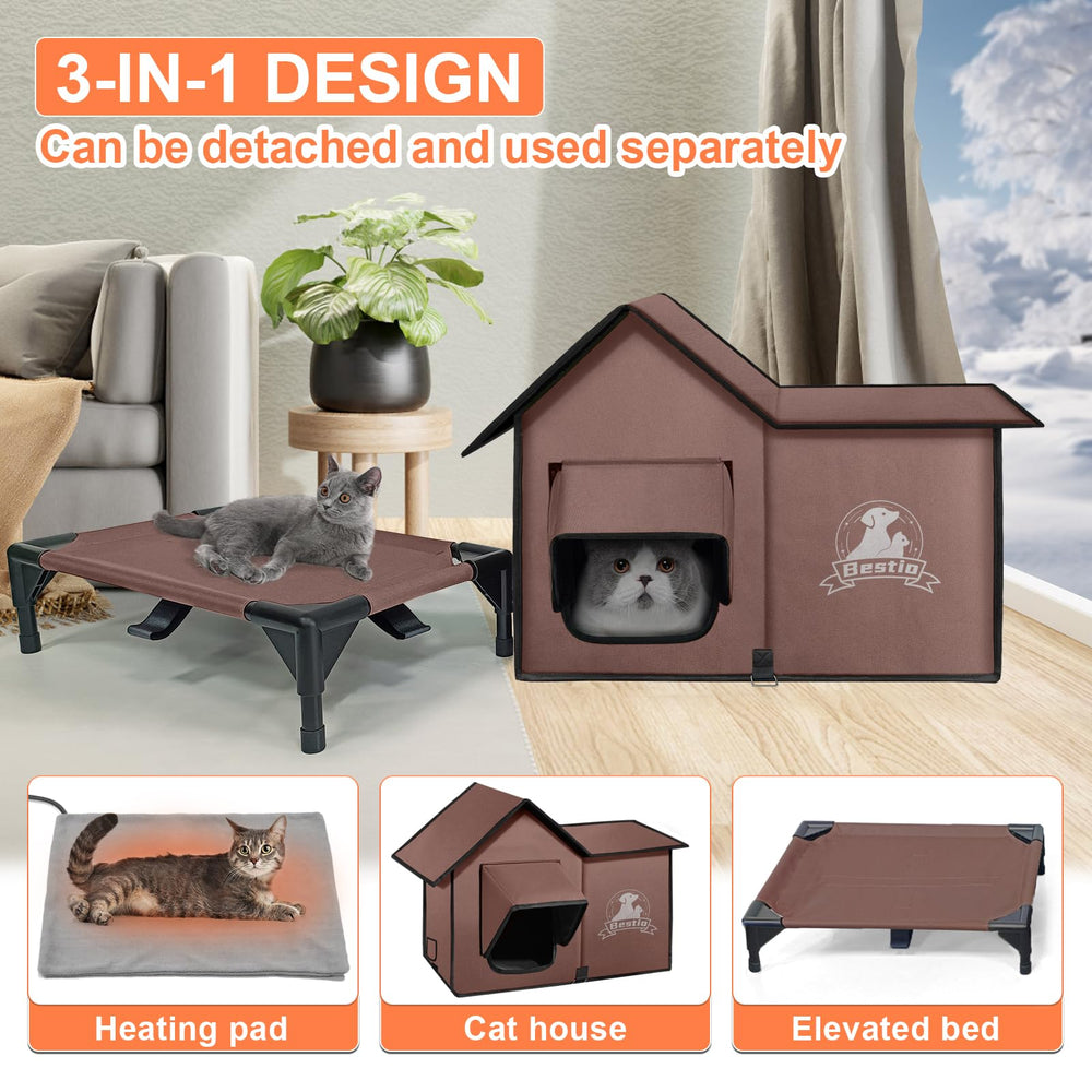 Bestio five-layer insulation inside the outdoor cat house for warmth