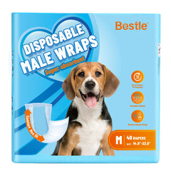 Bestle Male Dog Wrap packaging shows easy setup for mess-free changes.