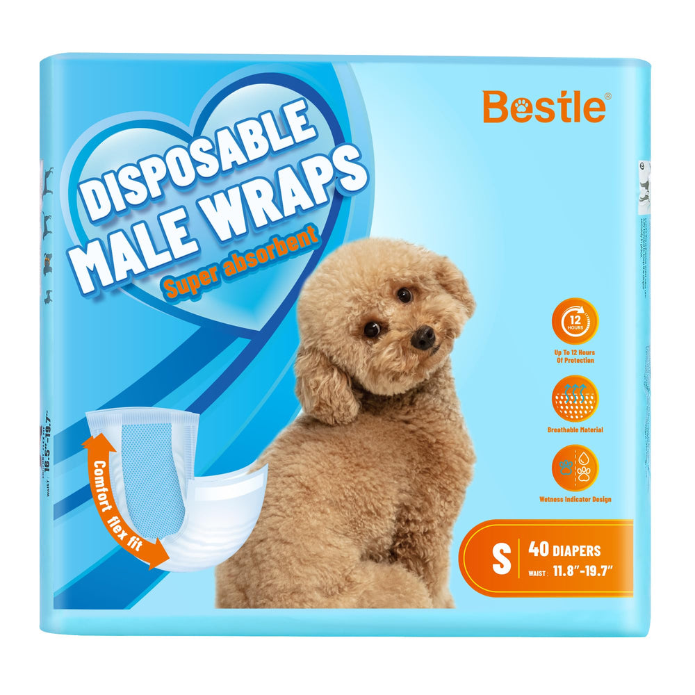 Bestle Male Dog Wrap with wetness indicator signals when to change.