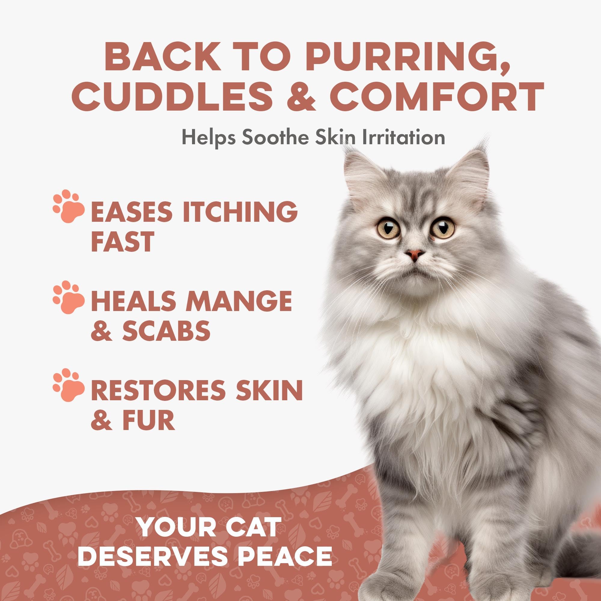 BestLife4Pets cat itch relief image, supports smooth coat and calmer scratching.