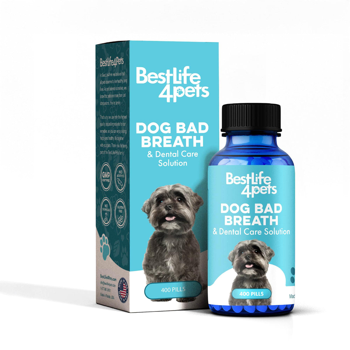 BestLife4Pets tiny pills for dogs provide easy daily dental support.