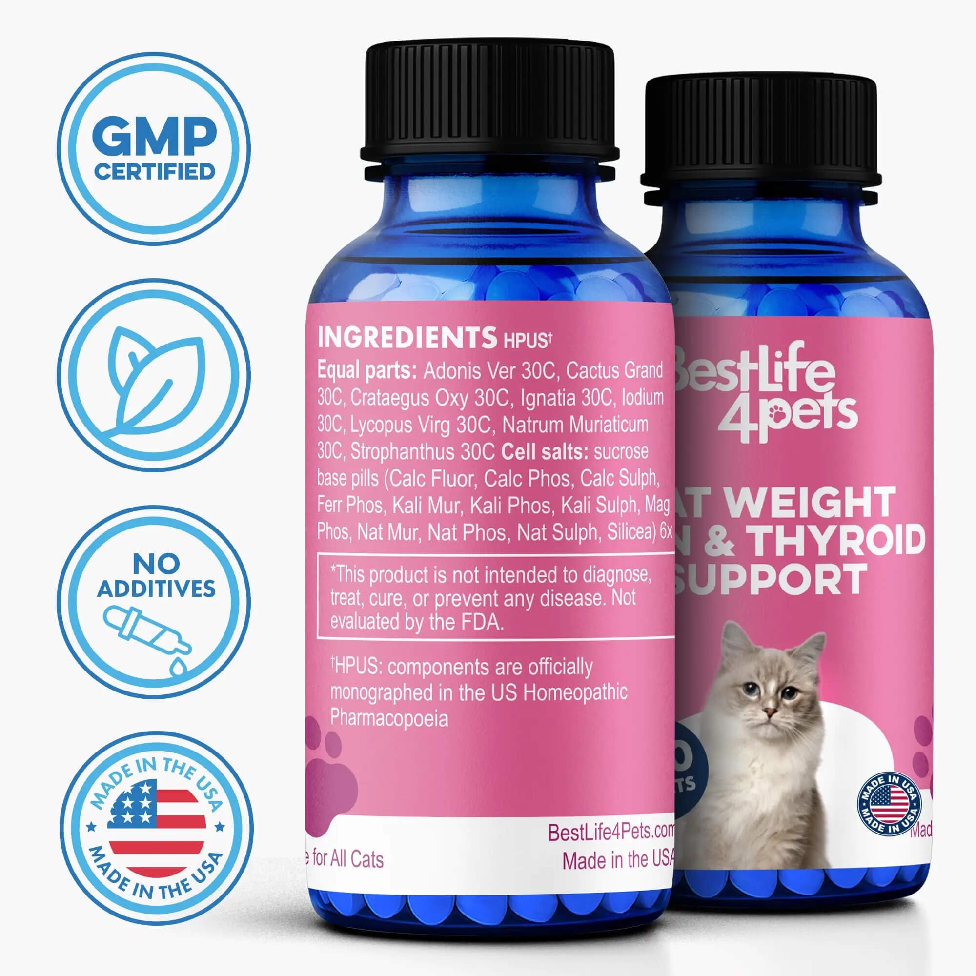 BestLife4Pets supplement bottle with scoop demonstrates convenient dosing.