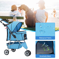 BestPet breathable mesh panel on stroller enhances pet airflow and comfort.