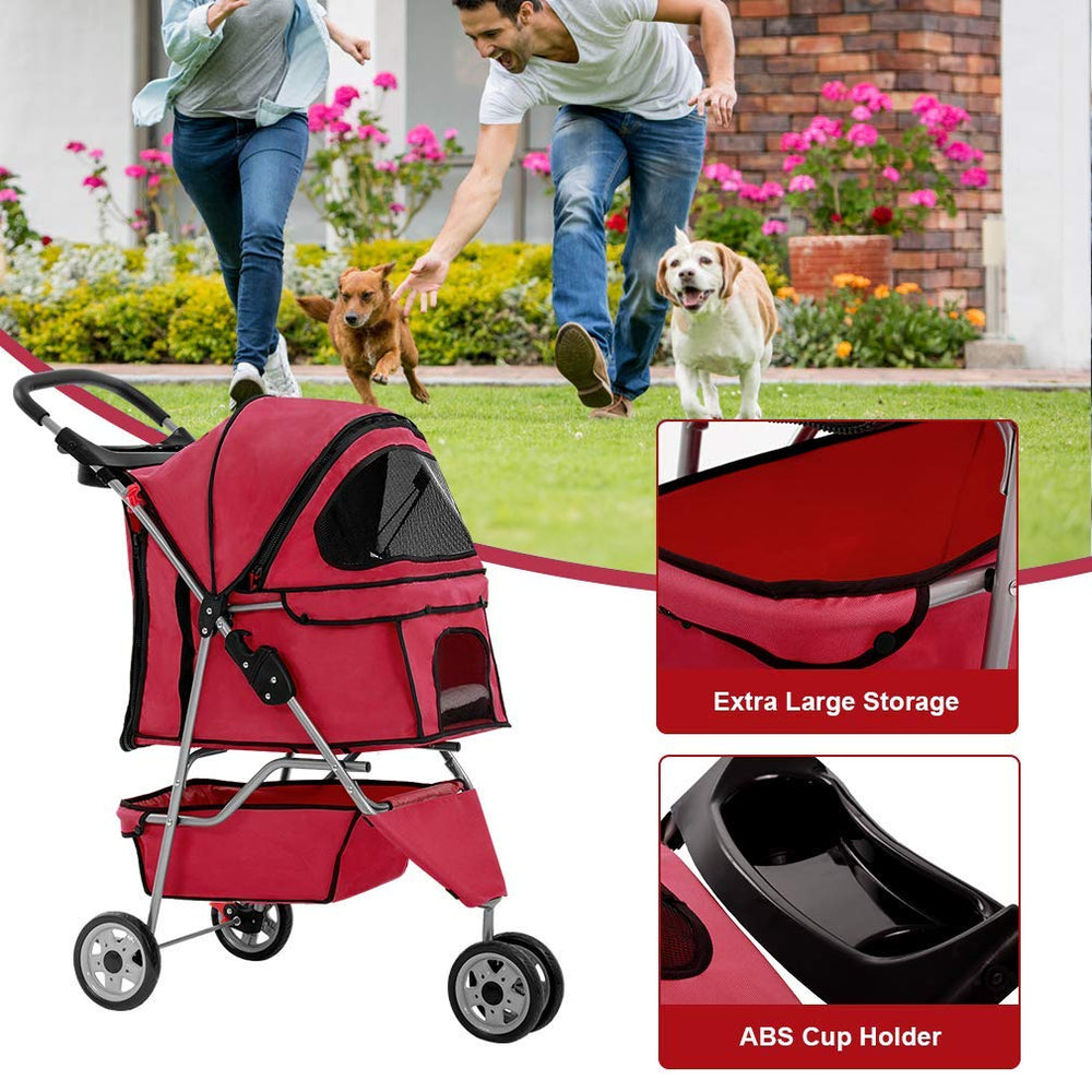 BestPet stroller with water-resistant Oxford cloth to protect against splashes.