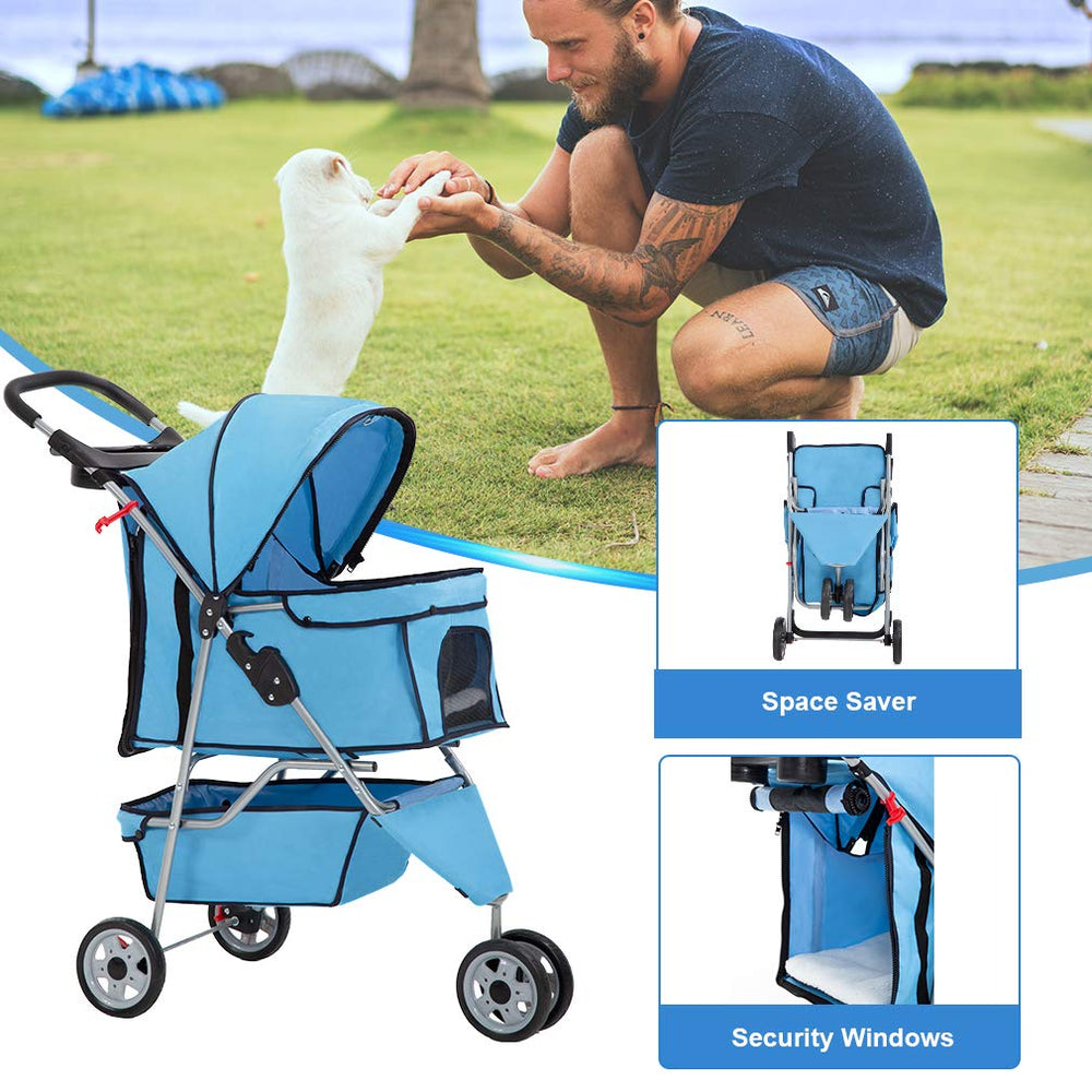 BestPet undercarriage storage basket for carrying essentials on walks.