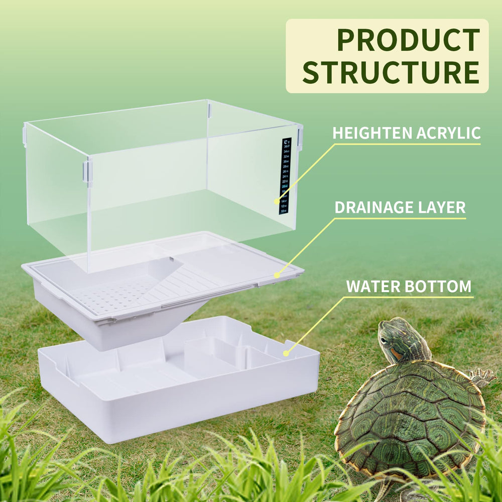 BETAZOOER turtle tank swimming space shows clear water zone