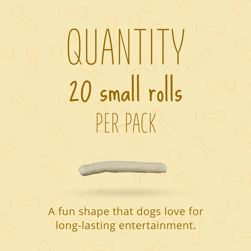 Better Belly Originals chicken liver small rolls close-up texture, highlighting a gluten-free chew.