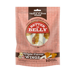 Better Belly Triple Flavor Wings packaging shows a convenient 10-count bag for rewards.