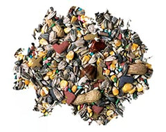 Better Bird ingredients snapshot highlights corn, seeds, and grains for varied diet.