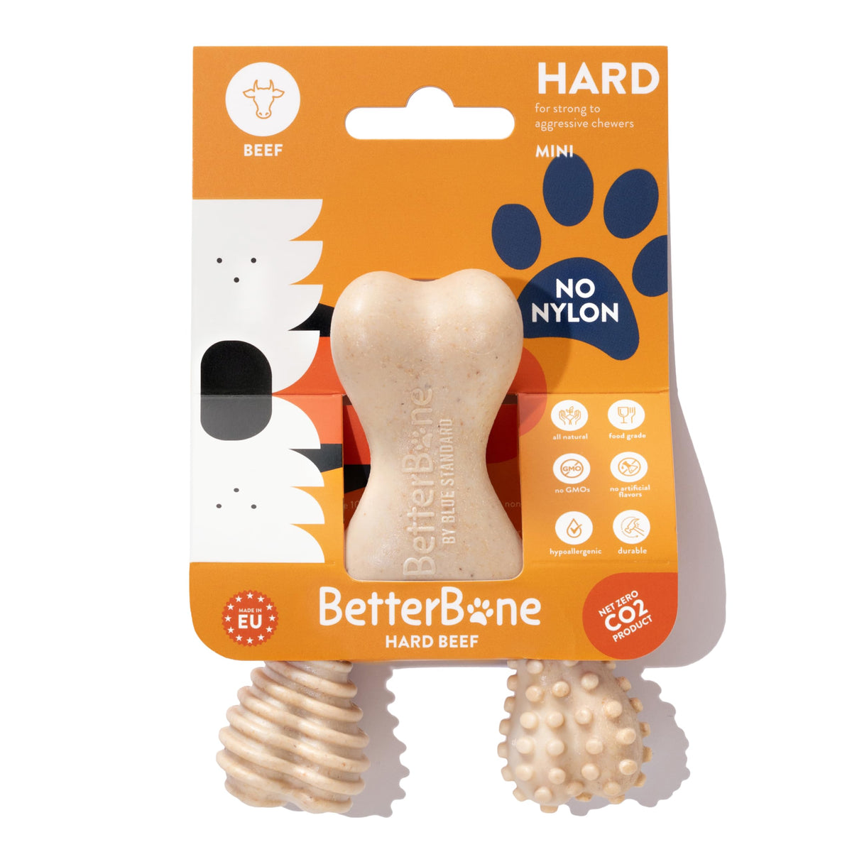 BetterBone hard density chew close-up highlighting rugged texture for powerful chewers.