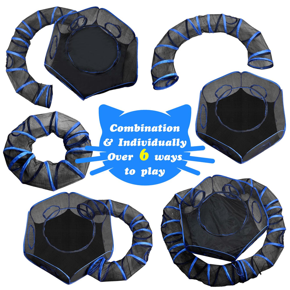 Portable BETYMAN playpen setup with removable tunnels for indoor or outdoor use.