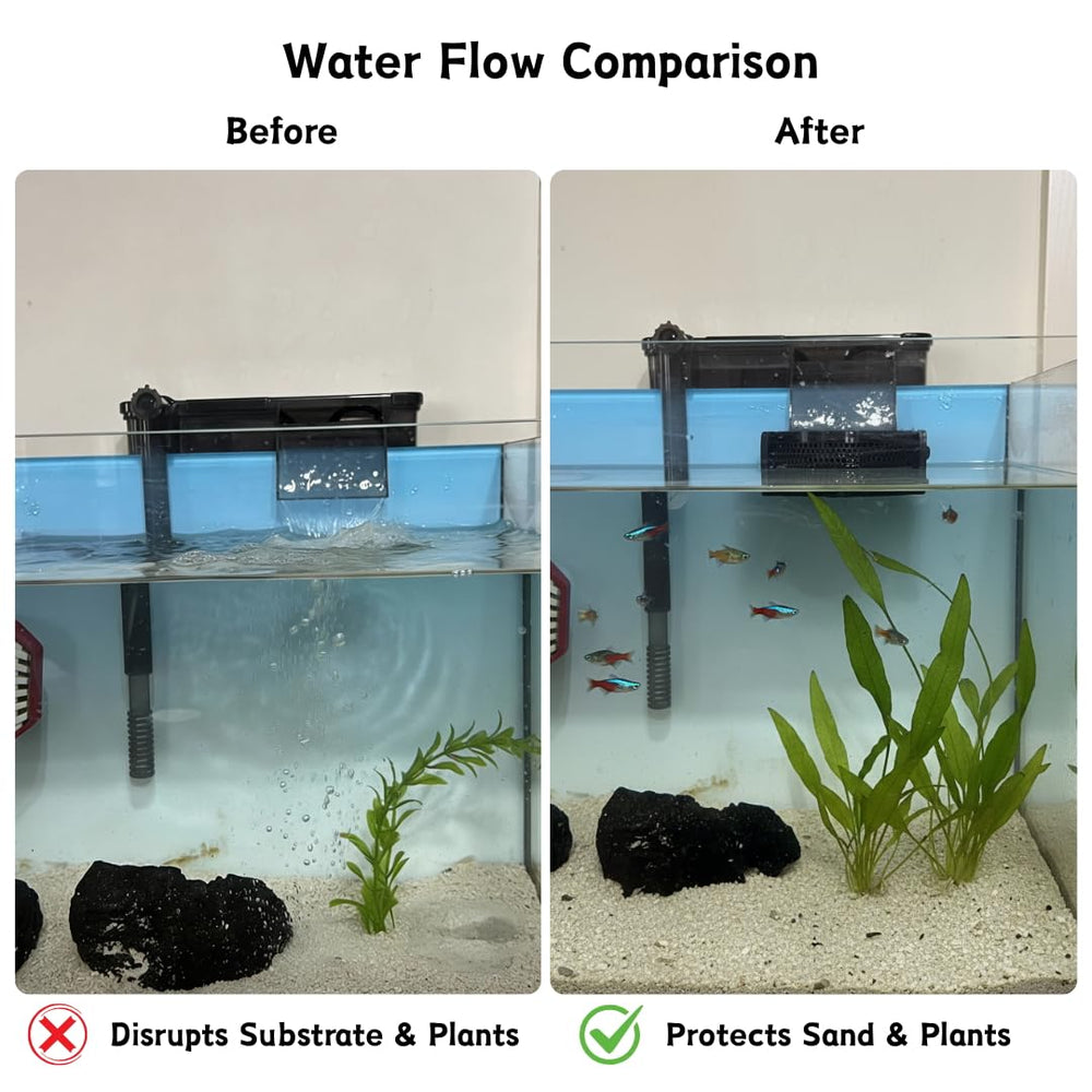 BEVINKATE compact design sits flush against tank wall for unobtrusive aquascaping.