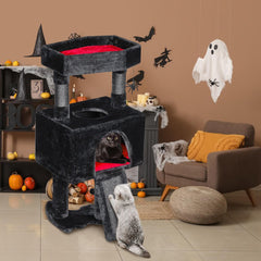 BEWISHOME cat-condo inside view offers private space for naps and play.
