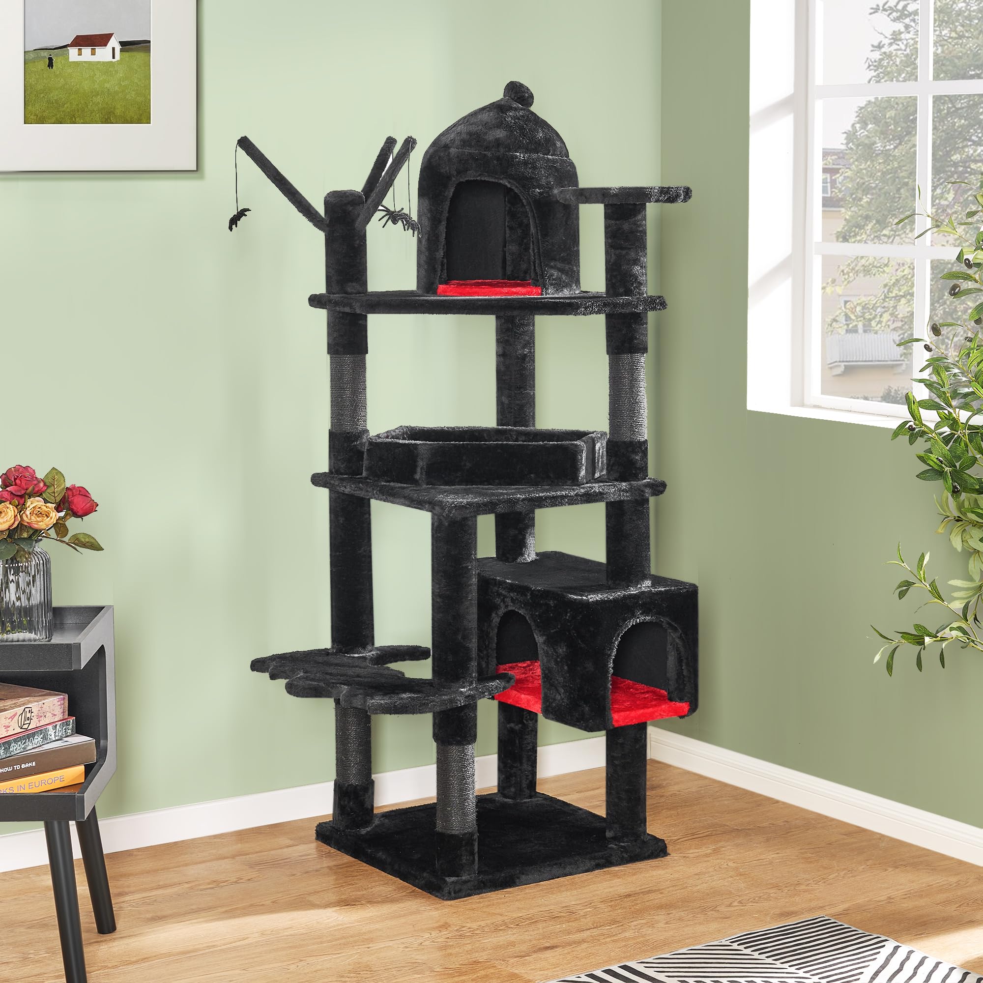 BEWISHOME Halloween-themed cat tree decor adds seasonal appeal
