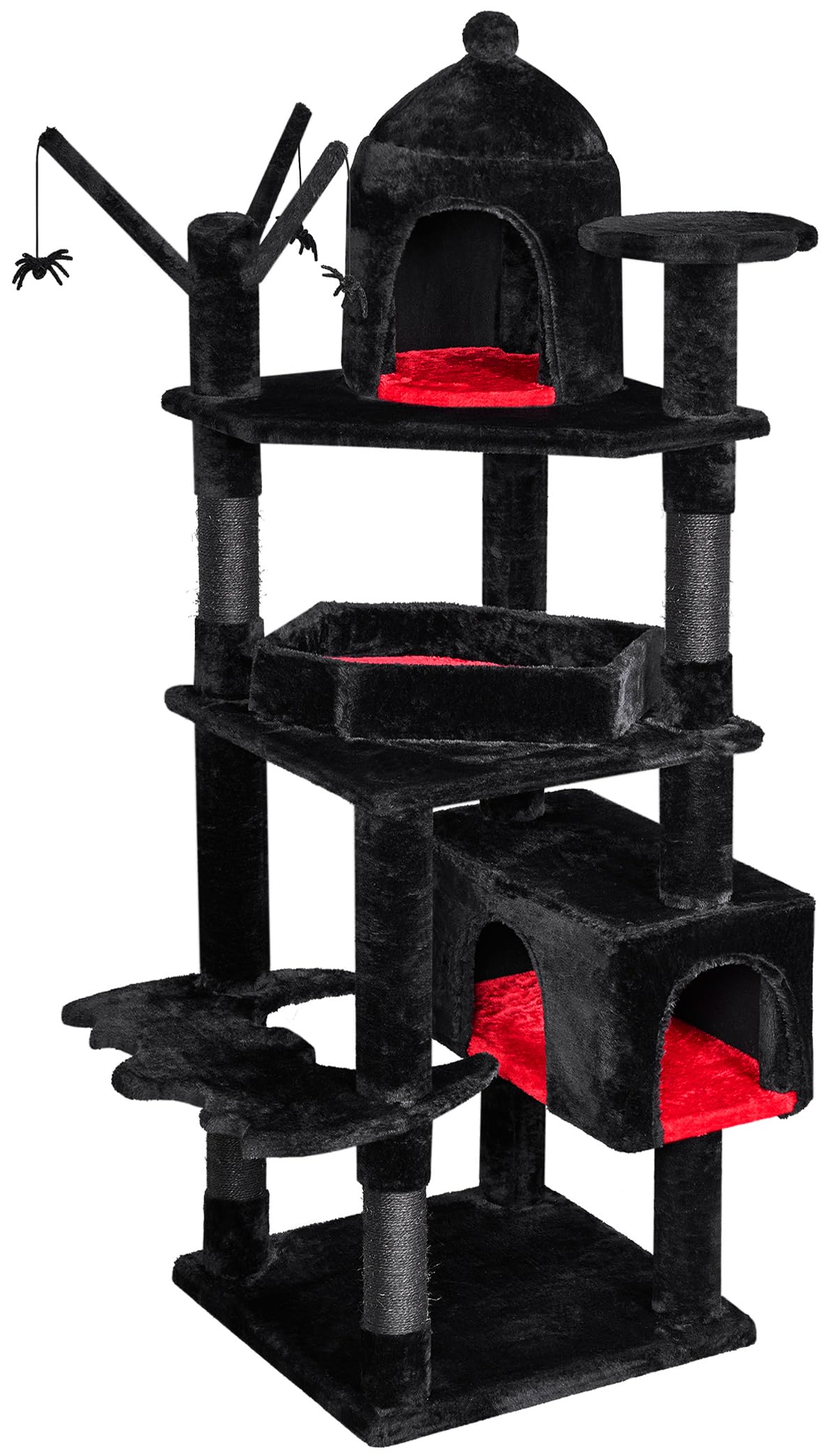BEWISHOME heavy duty cat tree Gothic coffin bed close-up for lounging