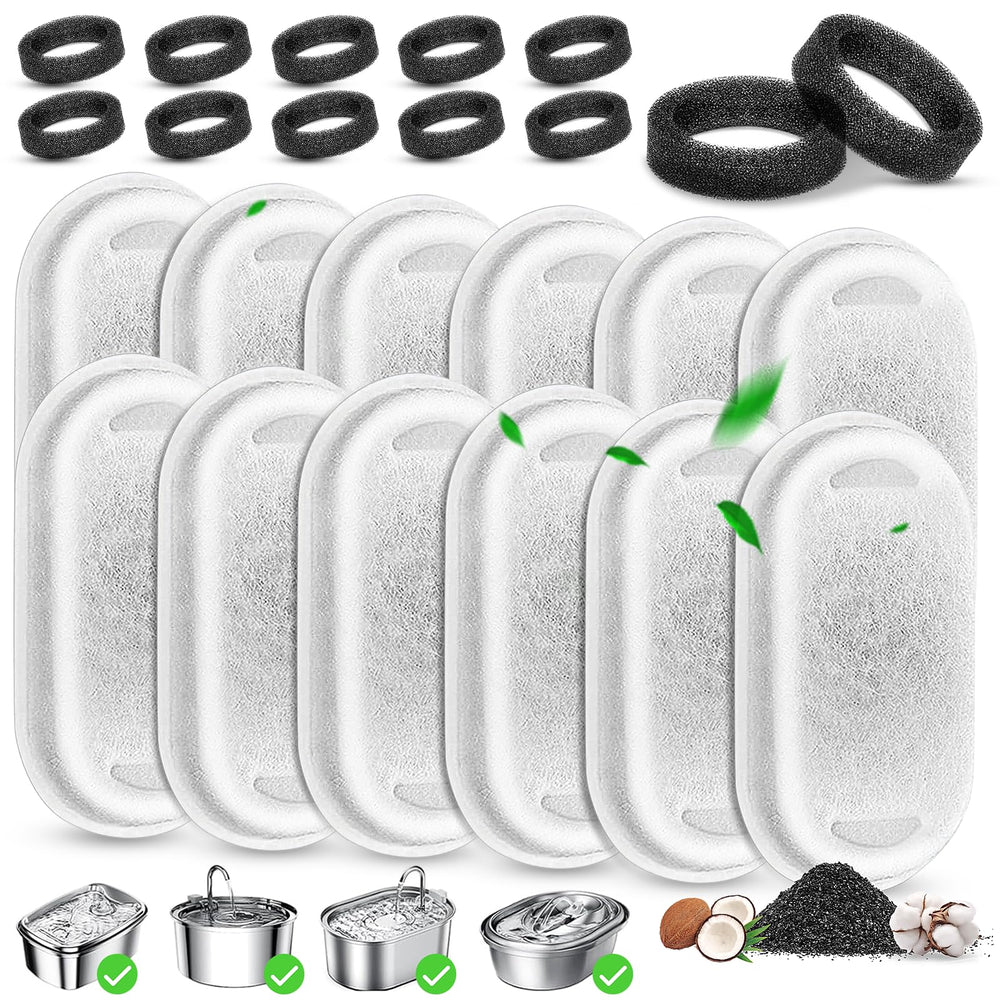Beyolike 12-filter pack front view for cat fountain filtration