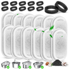 Beyolike 12-filter pack front view for cat fountain filtration