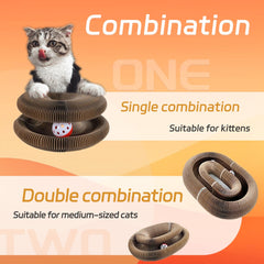 Bfbawm Kitty Curls safe corrugated cardboard surface for play.