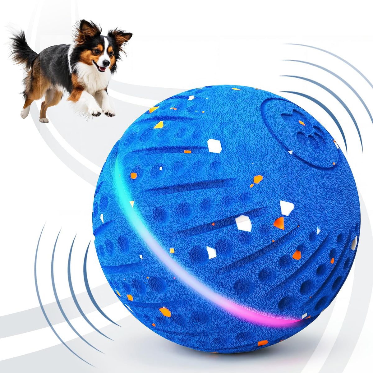 BFFWOW dog ball with LED lights for nighttime play and stimulation