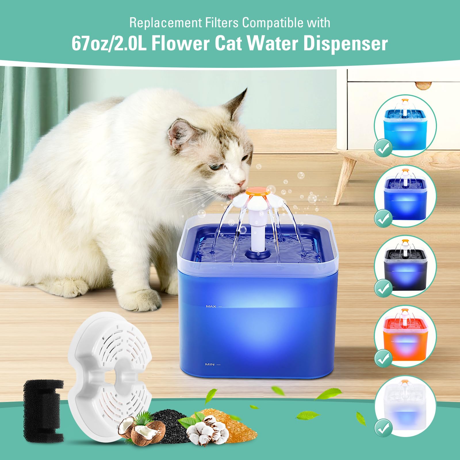 BFLICROY ion exchange resin improves taste to encourage pets to drink more.