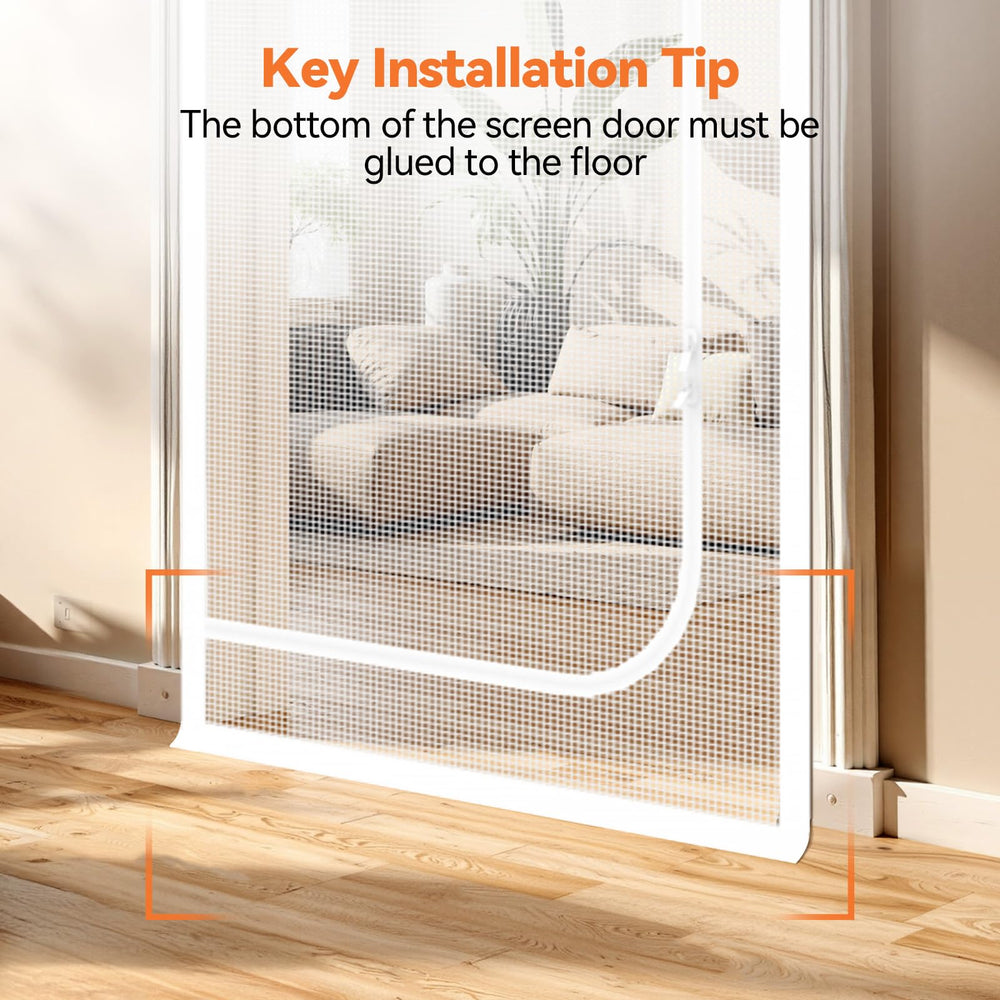BFNN Cat Screen Door in living room setup enabling pet-friendly air flow.