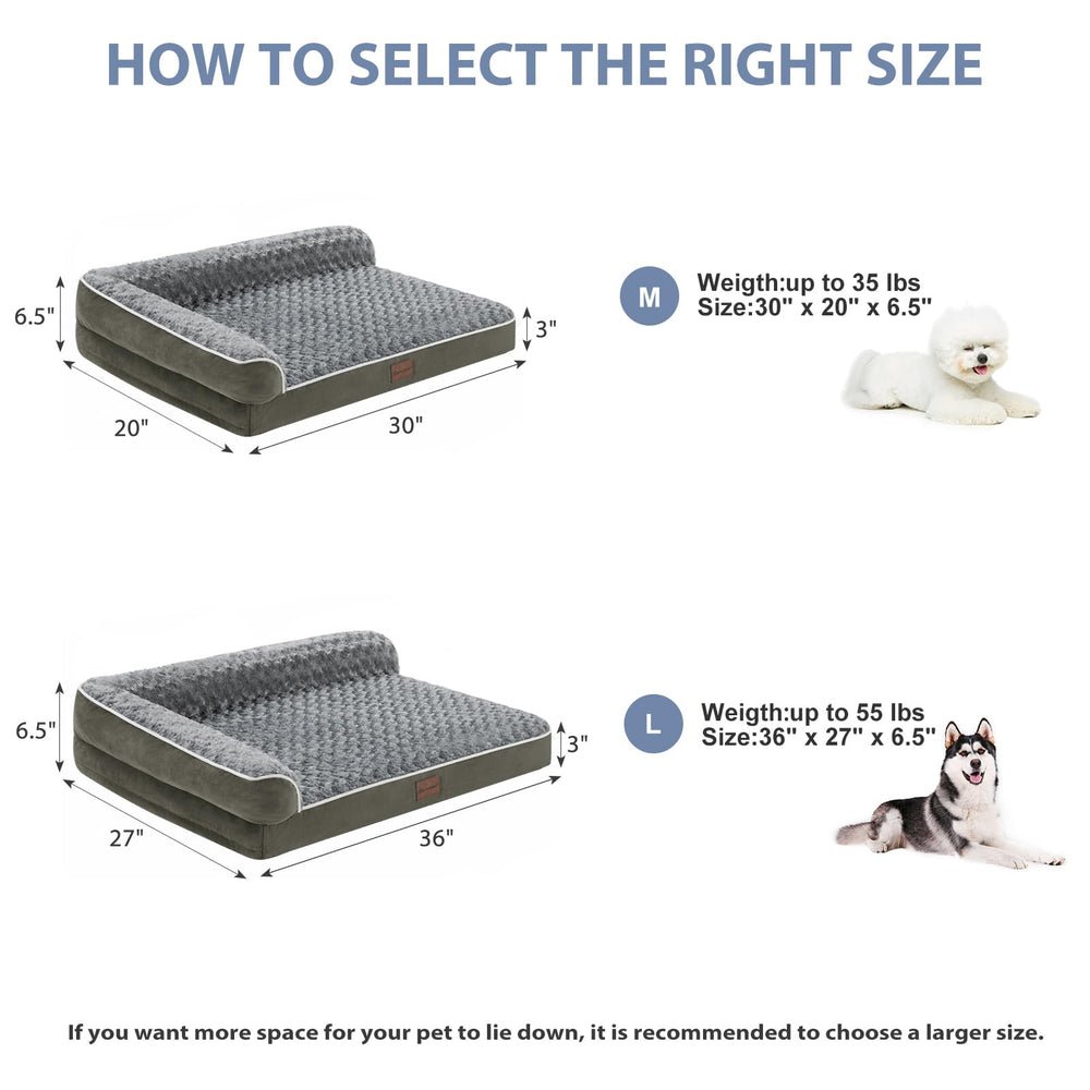 BFPETHOME L-shaped bed provides extra head and neck support.
