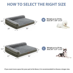 BFPETHOME L-shaped bed provides extra head and neck support.